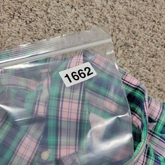 Brooks Brothers Shirt Mens Medium Colorful Short Sleeve Button Up Plaid Preppy - Picture 6 of 7